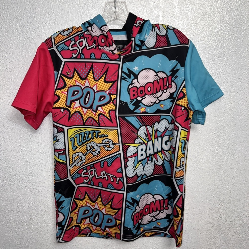 Encrypted comic hoodie Size XL, /18 Multicolor Cartoon Comic